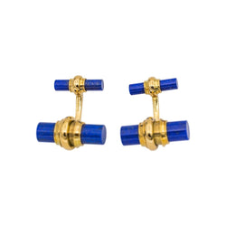 Boutons de manchette PIAGET en or jaune et lapis - lazuli - Castafiore