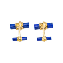 Boutons de manchette PIAGET en or jaune et lapis - lazuli - Castafiore