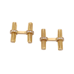 Boutons de manchette VAN CLEEF ET ARPELS. en or jaune et diamants - Castafiore