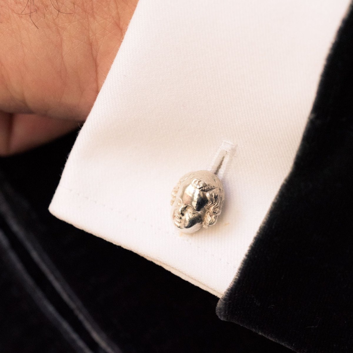 Boutons de manchettes CHÉRUBINS en argent - Castafiore