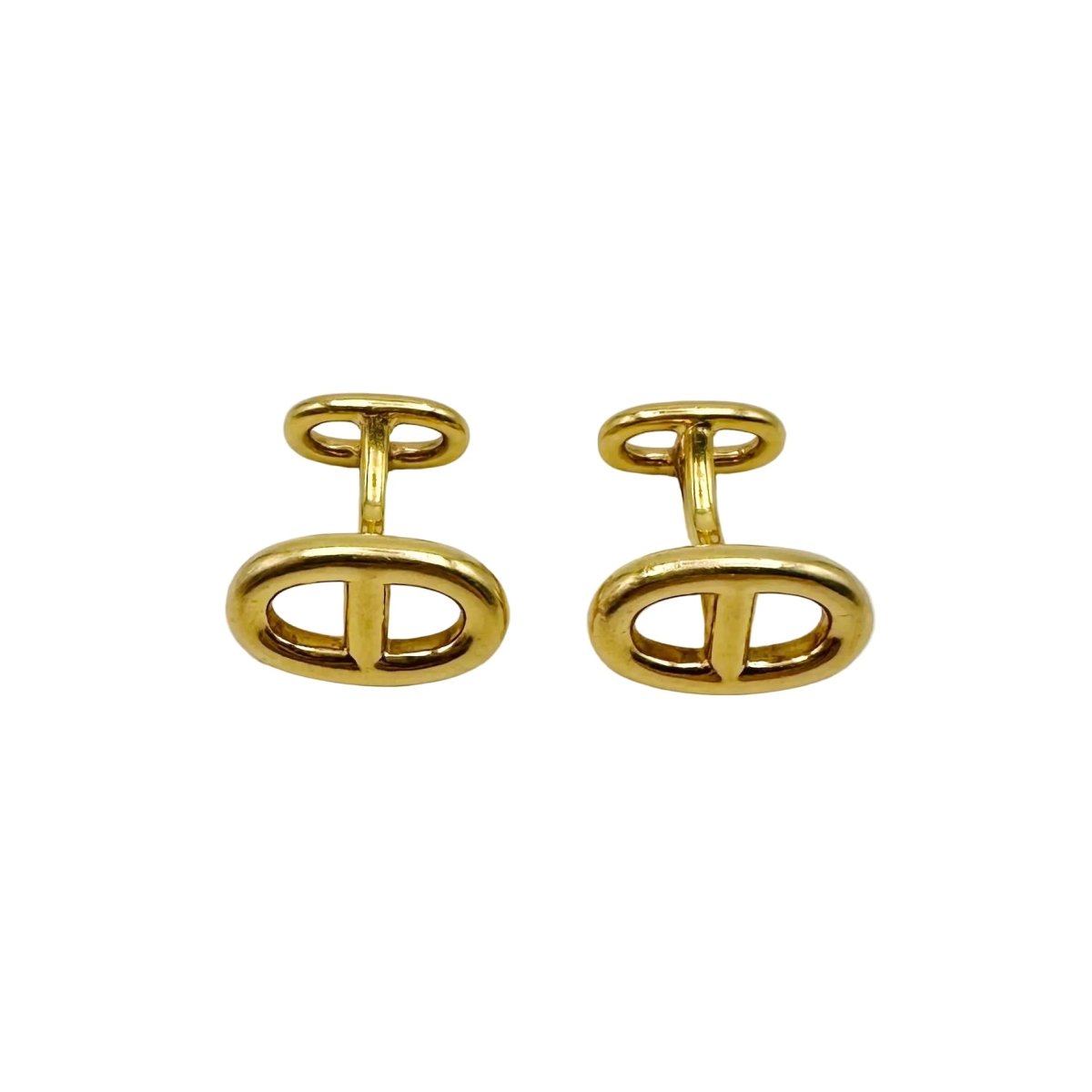Boutons de Manchettes HERMÈS "Chaîne d'ancre" en or jaune - Castafiore