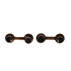 Bouttons de manchette VAN CLEEF & ARPELS en or jaune, onyx et diamants - Castafiore