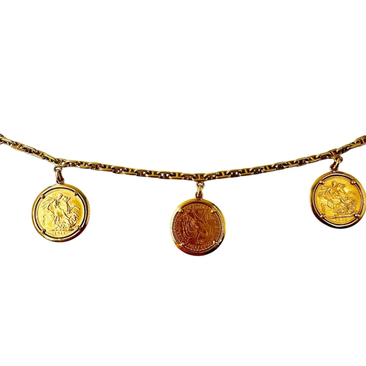 Bracelet à Breloques HERMÈS "Chaîne d'ancre" en or jaune - Castafiore