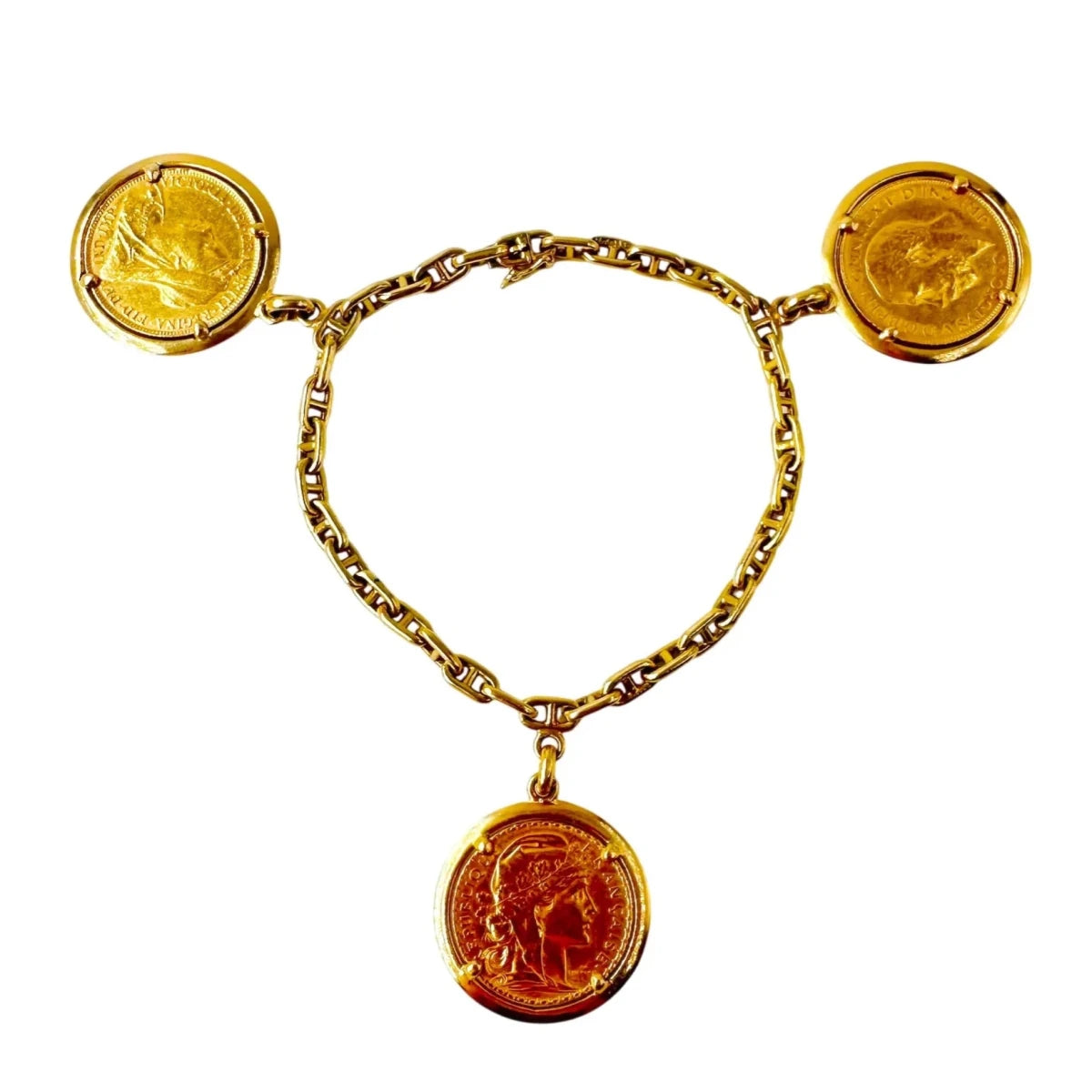 Bracelet à Breloques HERMÈS "Chaîne d'ancre" en or jaune - Castafiore