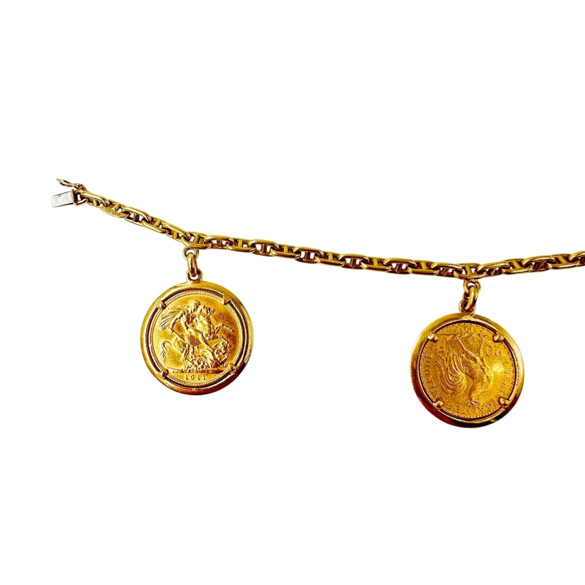 Bracelet à Breloques HERMÈS "Chaîne d'ancre" en or jaune - Castafiore