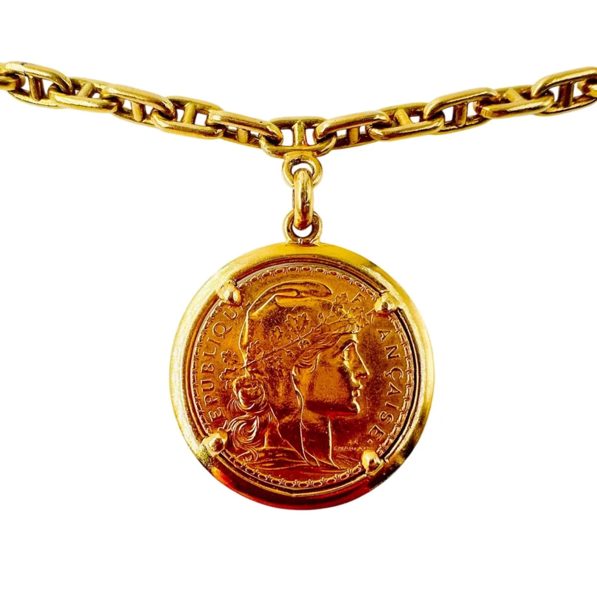 Bracelet à Breloques HERMÈS "Chaîne d'ancre" en or jaune - Castafiore