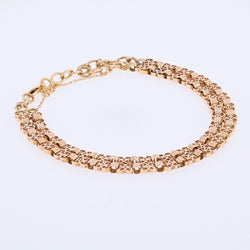 Bracelet ancien double rangs en or rose - Castafiore