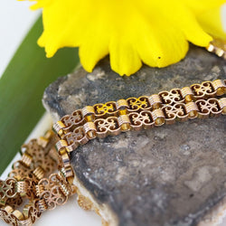 Bracelet ancien double rangs en or rose - Castafiore