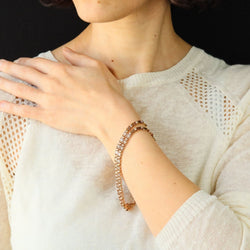 Bracelet ancien double rangs en or rose - Castafiore
