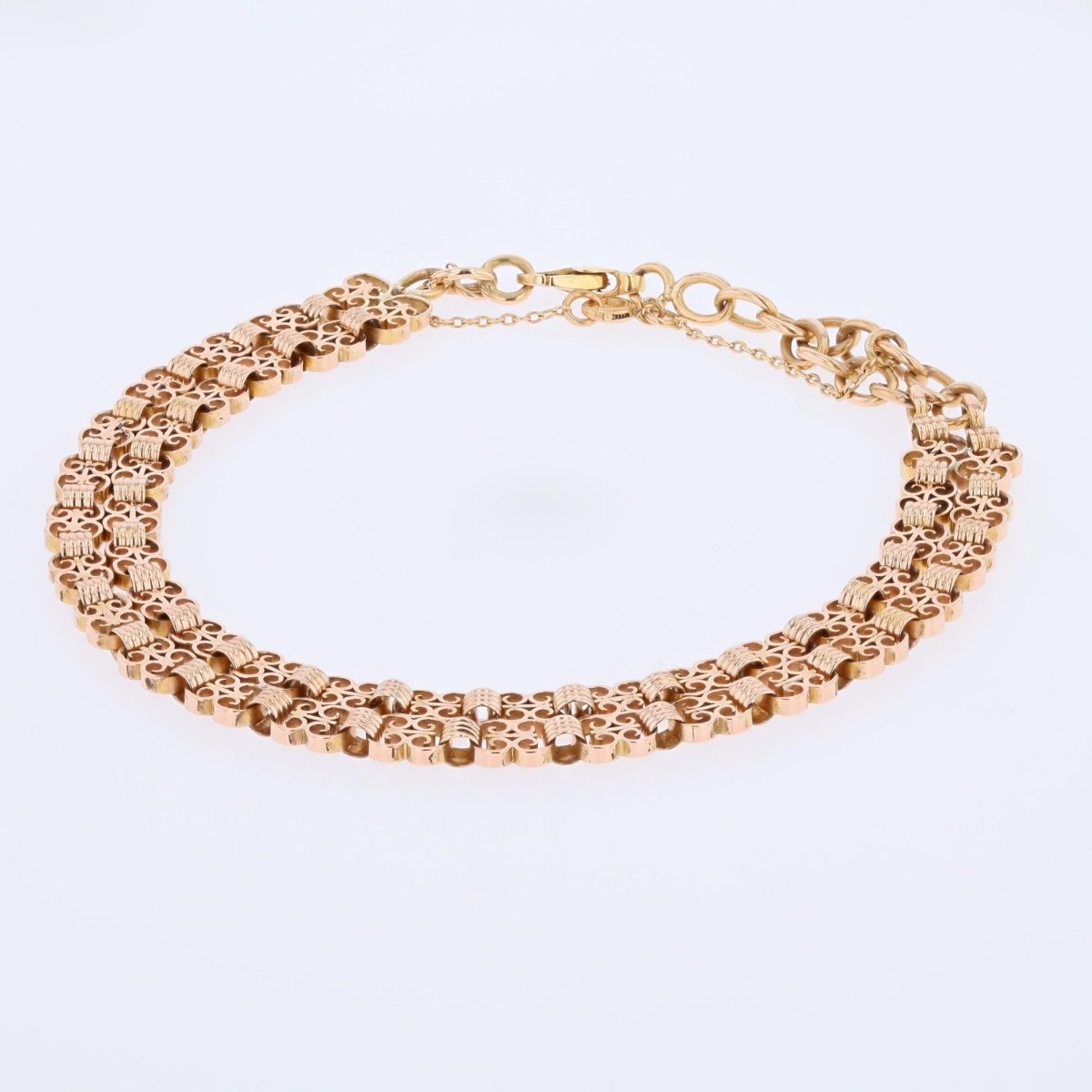 Bracelet ancien double rangs en or rose - Castafiore