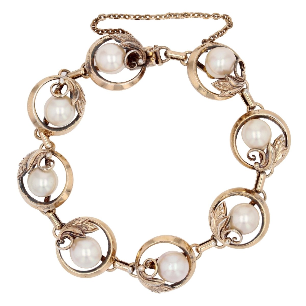 Bracelet ancien en vermeil et perles de culture - Castafiore