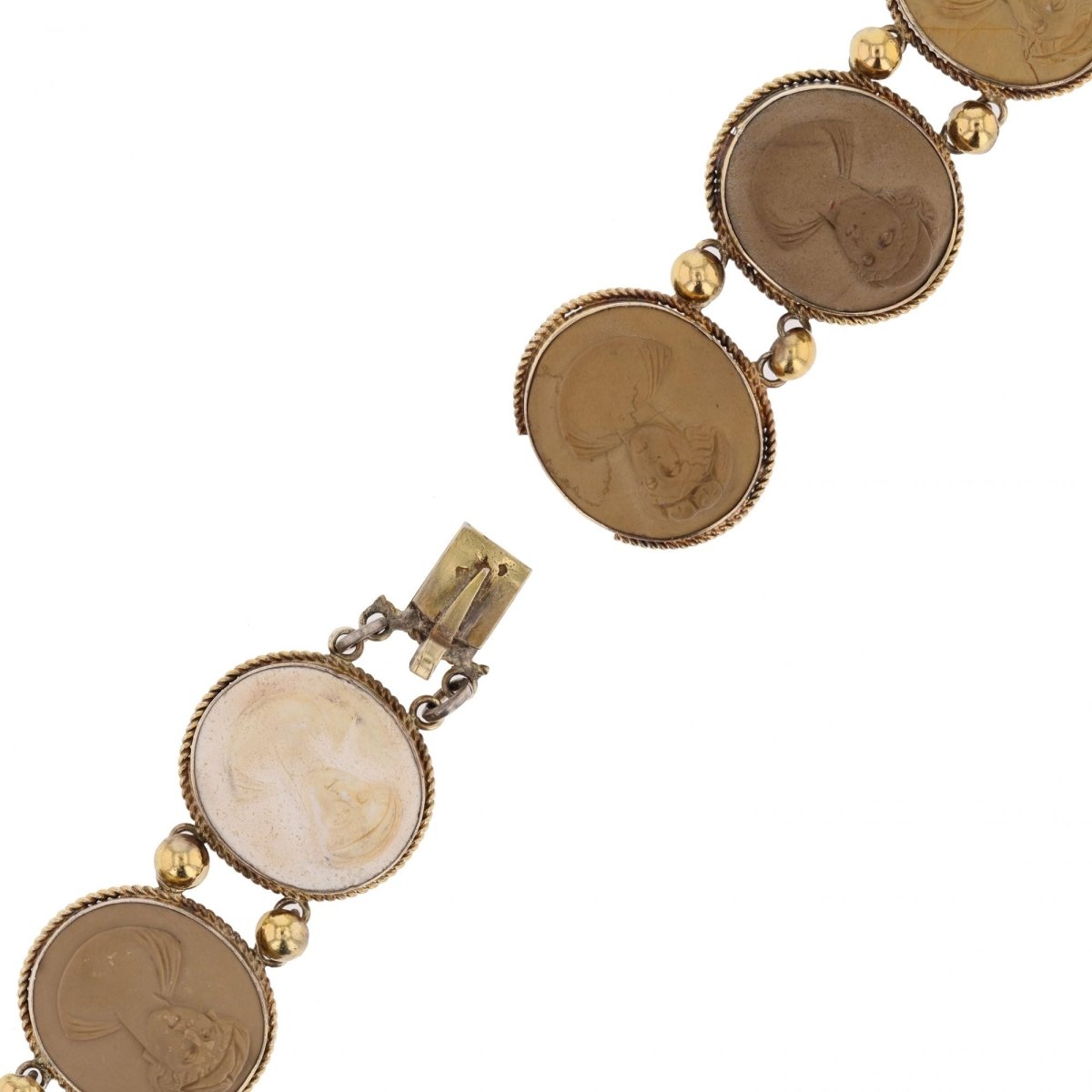 Bracelet ancien en vermeil et pierres de lave - Castafiore
