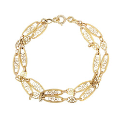 Bracelet ancien or double rang filigrané - Castafiore