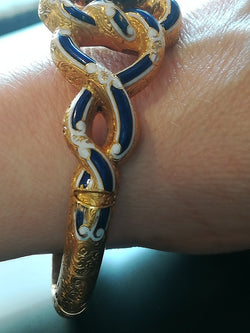 Bracelet ancien Or Email Perles Diamants - Castafiore