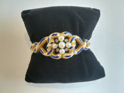 Bracelet ancien Or Email Perles Diamants - Castafiore