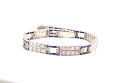 Bracelet Art déco diamants et saphirs syntétiques - Castafiore