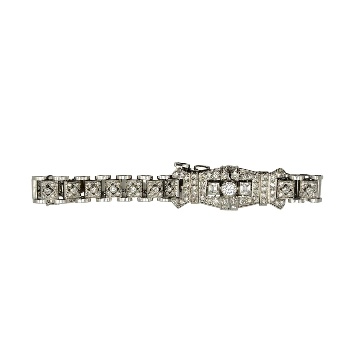 Bracelet Art Déco en or blanc et diamants - Castafiore