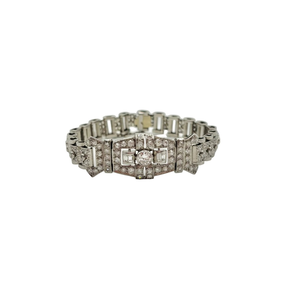 Bracelet Art Déco en or blanc et diamants - Castafiore