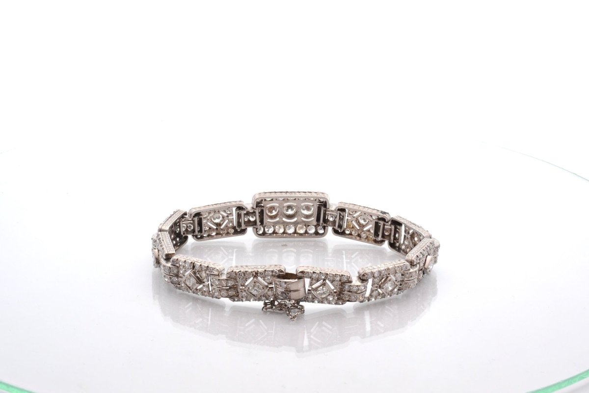 Bracelet art déco en platine et diamants - Castafiore