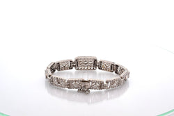 Bracelet art déco en platine et diamants - Castafiore