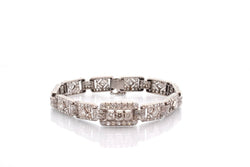 Bracelet art déco en platine et diamants - Castafiore