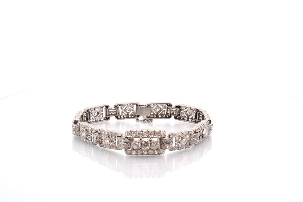 Bracelet art déco en platine et diamants - Castafiore