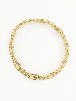Bracelet Art Nouveau chaine or jaune maille feuille de lierre - Castafiore