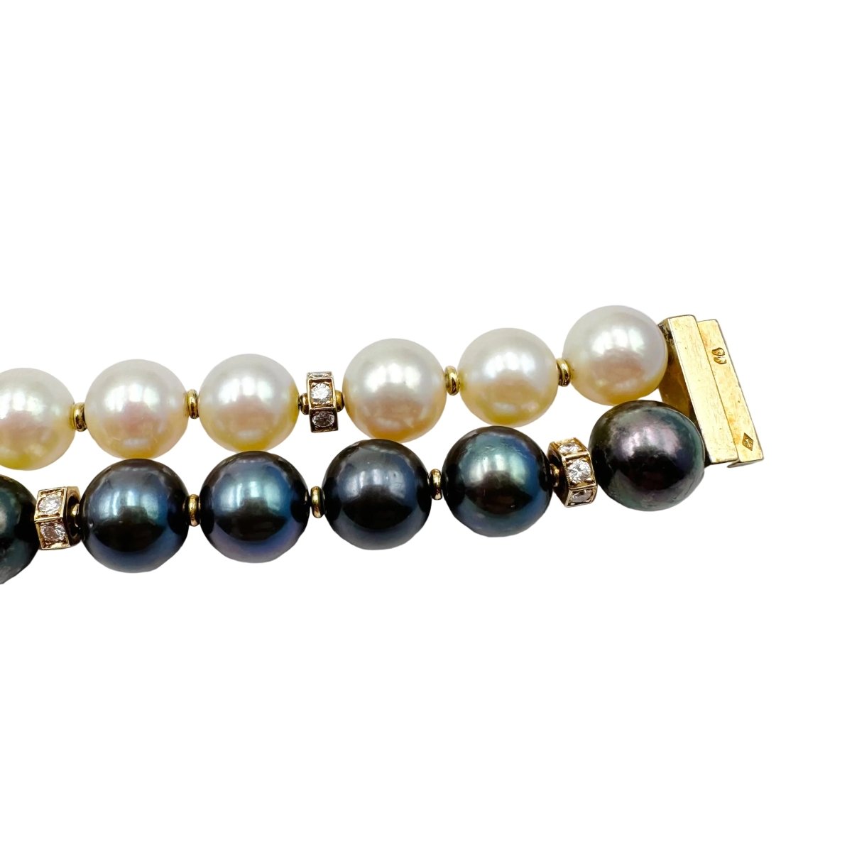 Bracelet BOUCHERON en or jaune, perles et diamants - Castafiore