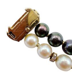 Bracelet BOUCHERON en or jaune, perles et diamants - Castafiore