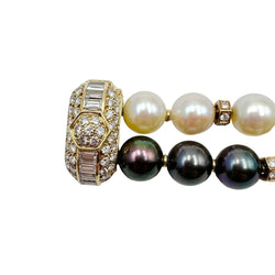 Bracelet BOUCHERON en or jaune, perles et diamants - Castafiore