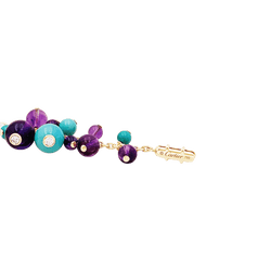 Bracelet Breloque CARTIER "Délices de Goa" en or jaune, turquoise, améthyste et diamants - Castafiore