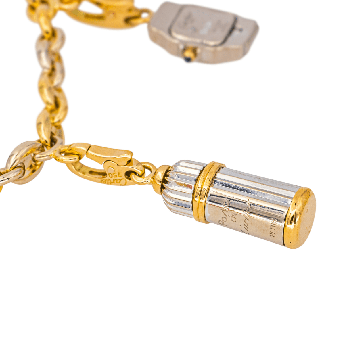 Bracelet Breloque CARTIER en or jaune, or blanc et résine - Castafiore