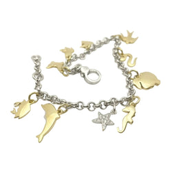 Bracelet Breloques POMELLATO en or blanc, or jaune et diamants - Castafiore