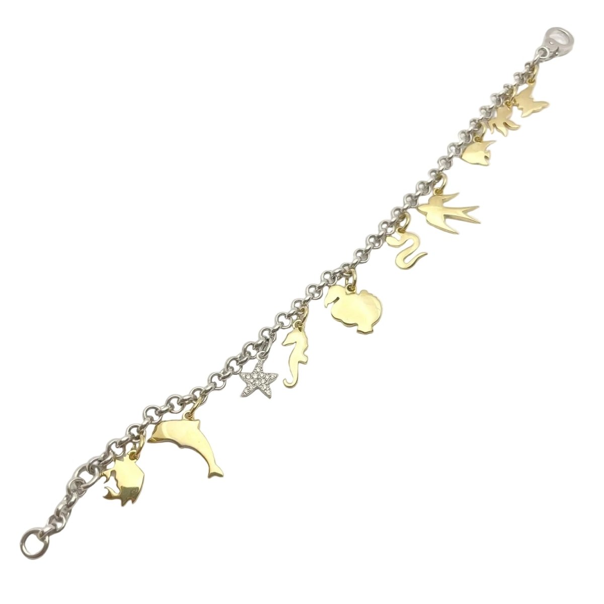 Bracelet Breloques POMELLATO en or blanc, or jaune et diamants - Castafiore