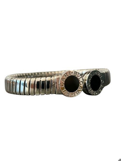 Bracelet BULGARI Bvlgari en acier et onyx - Castafiore