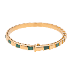 Bracelet BULGARI "Serpenti" en or rose et malachite - Castafiore