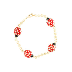 Bracelet CARTIER "Coccinelles" en or jaune et émail - Castafiore