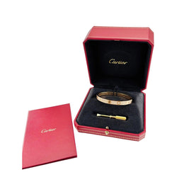 Bracelet CARTIER "Love" pavé en or rose et diamants - Castafiore