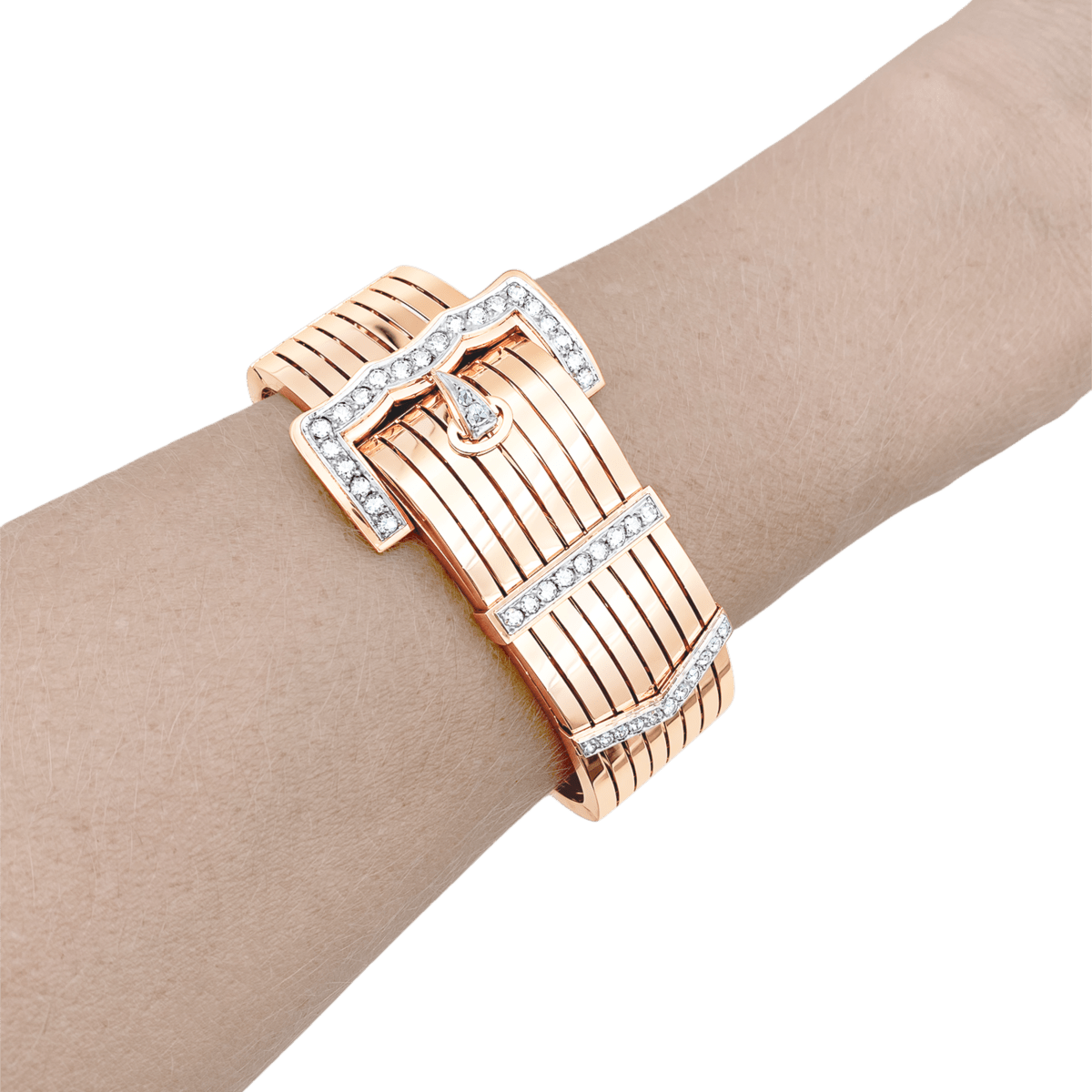 Bracelet Ceinture en or rose, platine et diamants - Castafiore