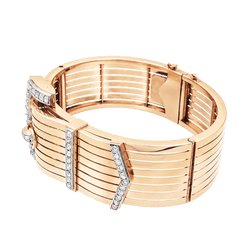 Bracelet Ceinture en or rose, platine et diamants - Castafiore