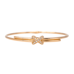 Bracelet CHAUMET "Liens croisés" en or rose et diamants - Castafiore