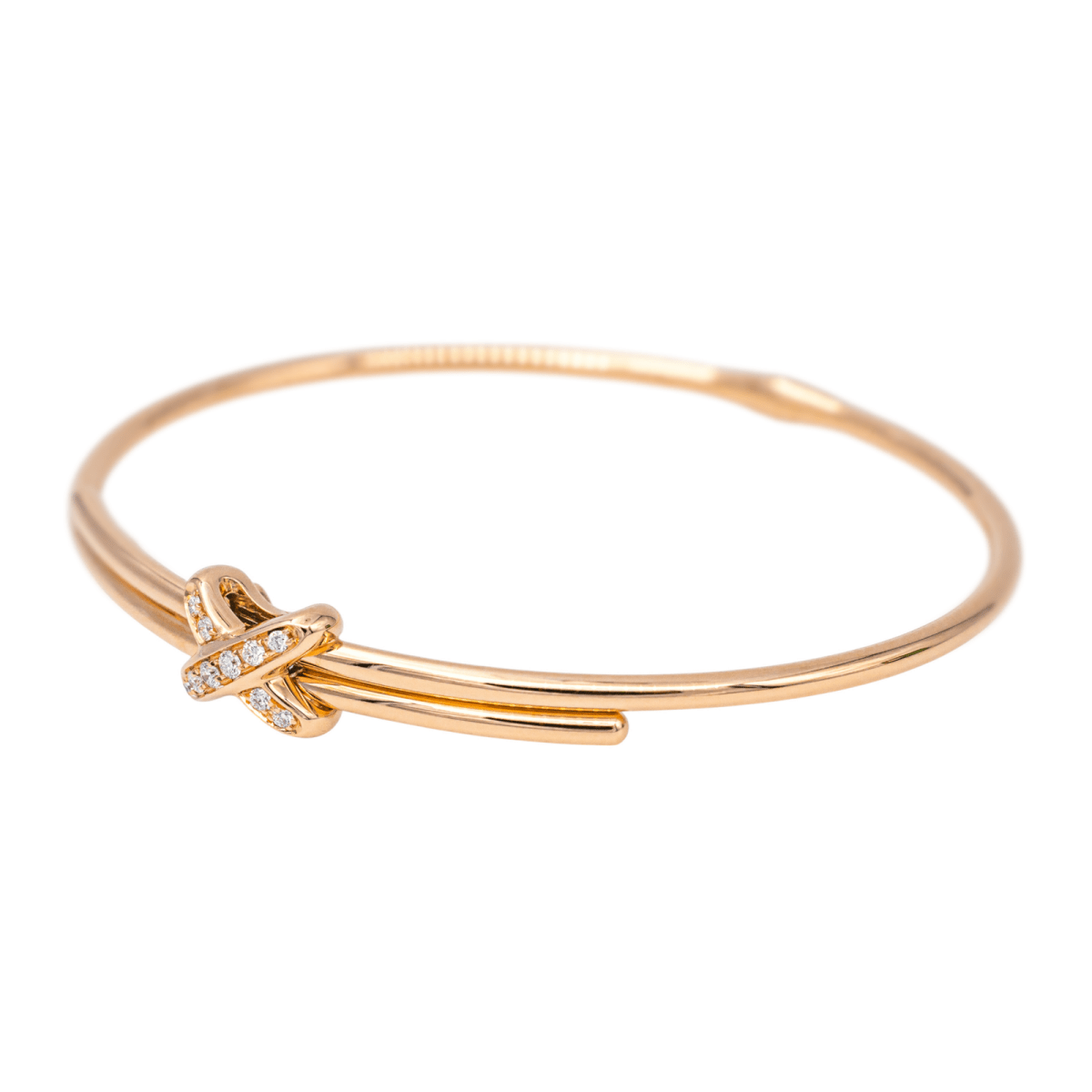 Bracelet CHAUMET "Liens croisés" en or rose et diamants - Castafiore