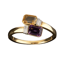 Bracelet DAMIANI en or jaune, topaze, améthyste et diamants
