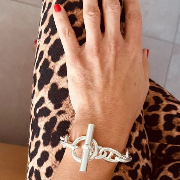 Bracelet en argent de la maison Hermés modèle chaine d'ancre - Castafiore