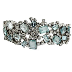 Bracelet en or blanc, aigues-marines et diamants - Castafiore