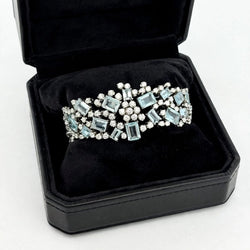 Bracelet en or blanc, aigues-marines et diamants - Castafiore