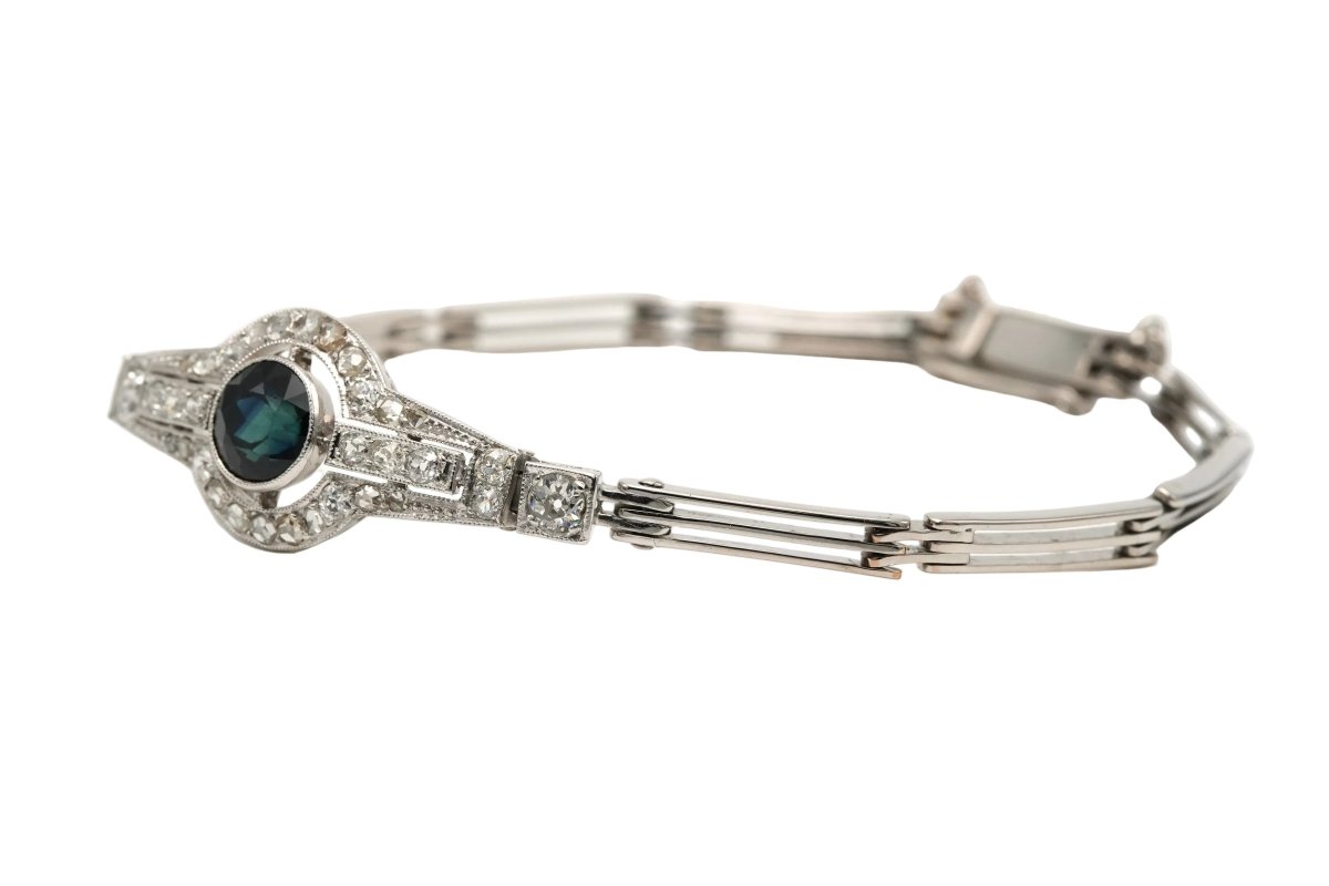 Bracelet en or blanc, saphir et diamants - Castafiore