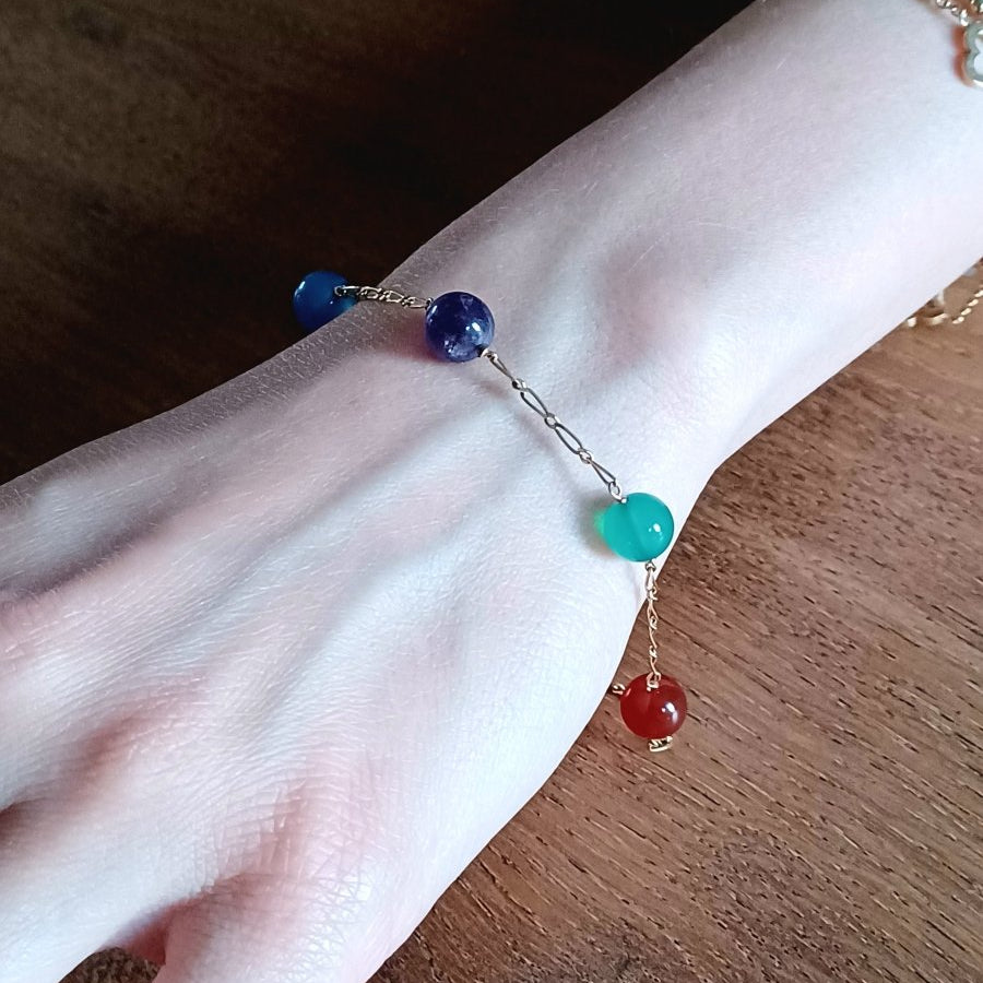 Bracelet en or et perles de couleurs - Castafiore