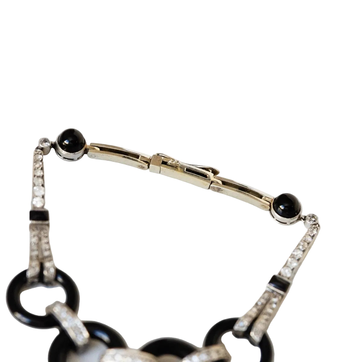 Bracelet en or gris, onyx et diamants - Castafiore