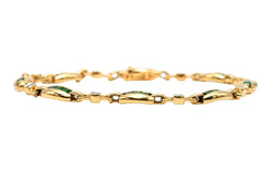 Bracelet en or jaune, émeraudes et diamants - Castafiore